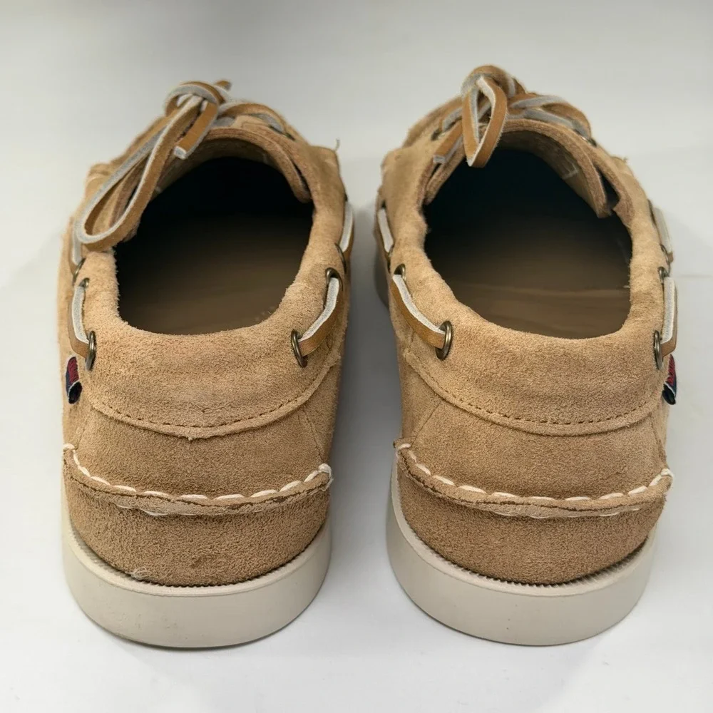 Sebago Docksides Portland Loafers Mens 7.5W Tan Suede Preppy Casual Boat Shoes